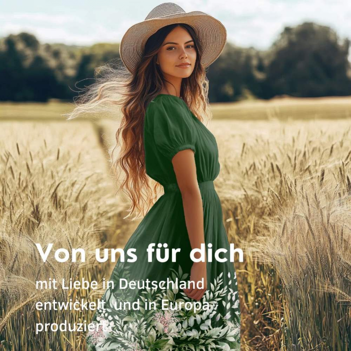 Wochenendaktion: Bio Viskosejersey mit Überbreite (Stoffbreite ca. 170 cm): Eigenproduktion Waldgeflüster (Bordüre) von Graustufen-Stoffe